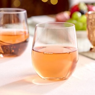Visions 12 oz. Clear Plastic Stemless Wine Glass - 64/Case
