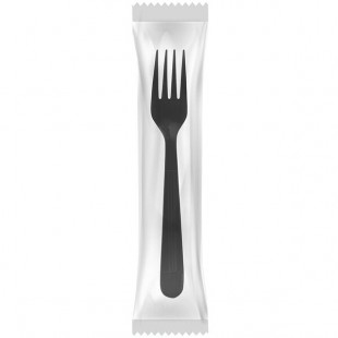 Fineline ReForm Individually Wrapped Black Plastic Fork - 1,000/Case Fineline ReForm Individually Wrapped Black Plastic Fork - 1,000/Case