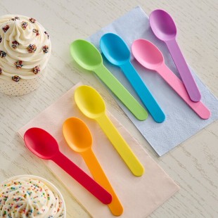 Choice Assorted Colors Heavy Weight Polypropylene Plastic Frozen Yogurt Spoon - 1,000/Case Choice Assorted Colors Heavy Weight Polypropylene Plastic Frozen Yogurt Spoon - 1,000/Case