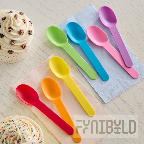 Choice Assorted Colors Heavy Weight Polypropylene Plastic Frozen Yogurt Spoon - 1,000/Case