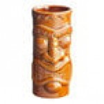 Acopa 21 oz. Brown Ceramic Tiki Mug - Sample