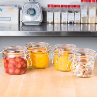 TableCraft CJS12 11.5 oz Glass Condiment Jar - 4/Pack