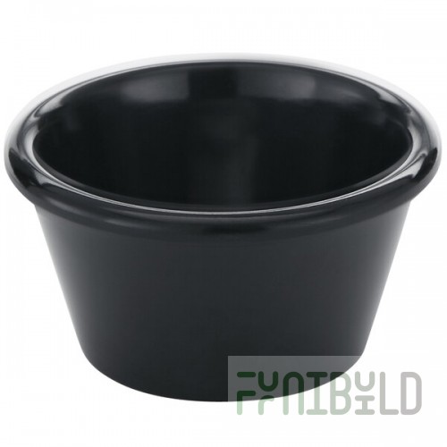 American Metalcraft 3 oz. Smooth Black Melamine Ramekin - 12/Case