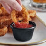 Acopa 1.5 oz. Black Fluted Melamine Ramekin - 12/Case Acopa 1.5 oz. Black Fluted Melamine Ramekin - 12/Case
