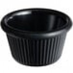 Acopa 1.5 oz. Black Fluted Melamine Ramekin - 12/Case Acopa 1.5 oz. Black Fluted Melamine Ramekin - 12/Case