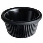 Acopa 1.5 oz. Black Fluted Melamine Ramekin - 12/Case Acopa 1.5 oz. Black Fluted Melamine Ramekin - 12/Case