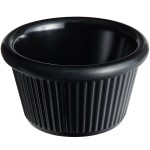 Acopa 1.5 oz. Black Fluted Melamine Ramekin - 12/Case Acopa 1.5 oz. Black Fluted Melamine Ramekin - 12/Case