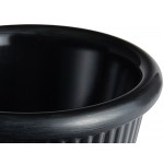 Acopa 1.5 oz. Black Fluted Melamine Ramekin - 12/Case Acopa 1.5 oz. Black Fluted Melamine Ramekin - 12/Case