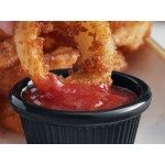 Acopa 1.5 oz. Black Fluted Melamine Ramekin - 12/Case Acopa 1.5 oz. Black Fluted Melamine Ramekin - 12/Case