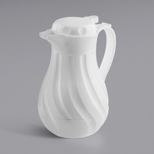 TableCraft 20 oz. White Insulated Swirl Carafe / Server