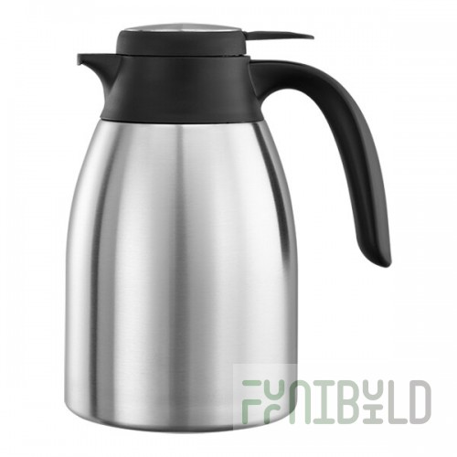 Service Ideas Flow Control 40.5 oz. Stainless Steel Insulated Coffee Carafe / Server FCC12SS