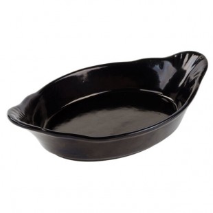 TableCraft CW1710BK 28 oz. Black Oval Au Gratin Dish TableCraft CW1710BK 28 oz. Black Oval Au Gratin Dish