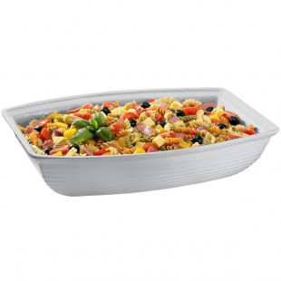 TableCraft CW3190N 10.5 Qt. Natural Cast Aluminum Oblong Salad Bowl