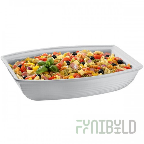 TableCraft CW3190N 10.5 Qt. Natural Cast Aluminum Oblong Salad Bowl