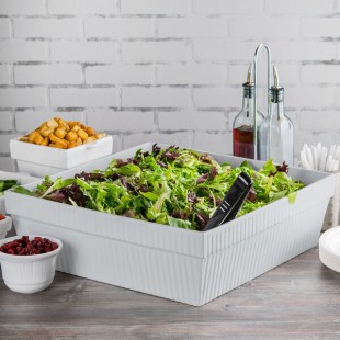 TableCraft CW1494GY 24 Qt. Gray Cast Aluminum Square Bowl TableCraft CW1494GY 24 Qt. Gray Cast Aluminum Square Bowl