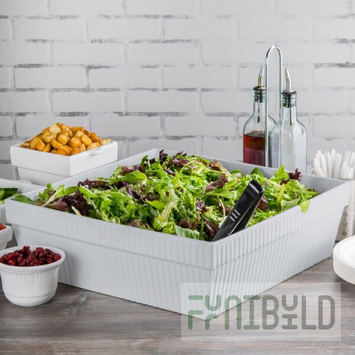 TableCraft CW1494GY 24 Qt. Gray Cast Aluminum Square Bowl