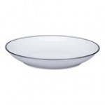 RAK Porcelain Rimz 42.25 oz. White Round Deep Coupe Porcelain Bowl with Red Rim - 12/Case