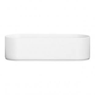 Cal-Mil Hudson 12 Qt. White Oval Raised Rim Melamine Bowl