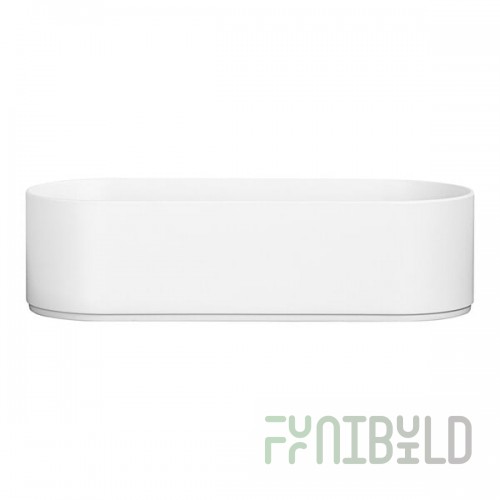 Cal-Mil Hudson 12 Qt. White Oval Raised Rim Melamine Bowl