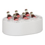 Cal-Mil Hudson 12 Qt. White Oval Raised Rim Melamine Bowl