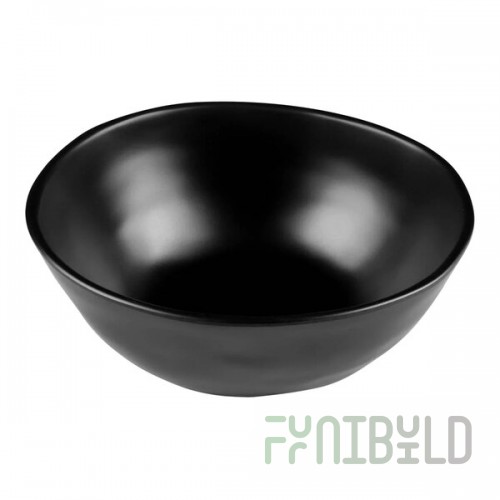 Elite Global Solutions Tenaya 44 oz. Black Round Melamine Bowl - 6/Case