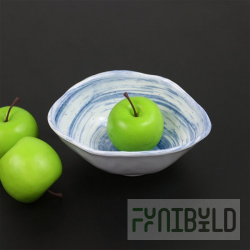 Elite Global Solutions D863OV Van Gogh Navy 28 oz. Oval Melamine Bowl - 6/Case