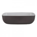 Elite Global Solutions B267098-BW Infinity 3.5 Qt. Square Black / White Melamine Bowl