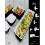 Elite Global Solutions B267098-BW Infinity 3.5 Qt. Square Black / White Melamine Bowl