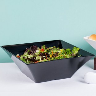 TableCraft BKMB166 Frostone 13.25 Qt. Black Square Melamine Bowl TableCraft BKMB166 Frostone 13.25 Qt. Black Square Melamine Bowl