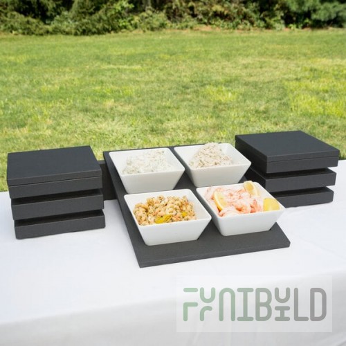 Vollrath Cubic 4 Melamine 1.5 Qt. Bowl Small Wood Display Set