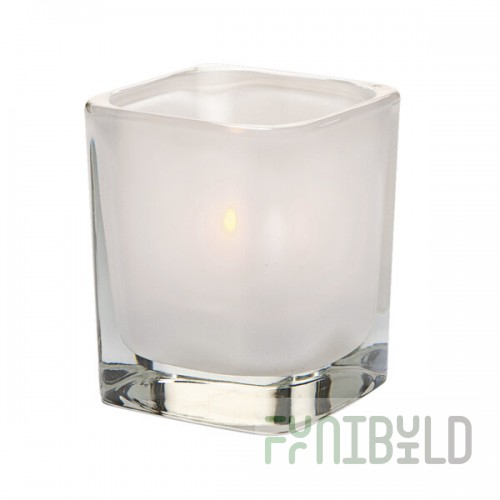 Hollowick 6505SL Tetra Satin Linen Glass Square Votive