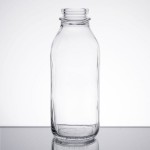 Libbey 92129 33.5 oz. Customizable Glass Milk Bottle - 24/Case
