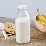 Libbey 92129 33.5 oz. Customizable Glass Milk Bottle - 24/Case