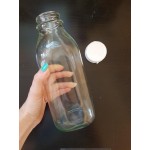 Libbey 92129 33.5 oz. Customizable Glass Milk Bottle - 24/Case