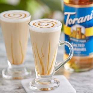 Torani Sugar-Free Salted Caramel Flavoring Syrup 750 mL Glass Bottle