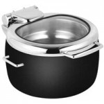 Eastern Tabletop 3994G Jazz Rock 6 Qt. Stainless Steel Square Induction Chafer with Hinged Glass Dome Cover Eastern Tabletop 3994G Jazz Rock 6 Qt. Stainless Steel Square Induction Chafer with Hinged Glass Dome Cover