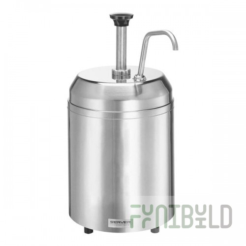 Server 3 Qt. Insulated Stainless Steel Chilled Thin Condiment Dispenser with Ice Packs