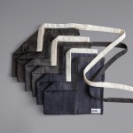 Acopa Kennett Gray Denim Waist Apron with 3 Pockets and Natural Webbing - 12 Acopa Kennett Gray Denim Waist Apron with 3 Pockets and Natural Webbing - 12