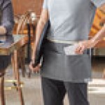 Acopa Kennett Gray Denim Waist Apron with 3 Pockets and Natural Webbing - 12 Acopa Kennett Gray Denim Waist Apron with 3 Pockets and Natural Webbing - 12