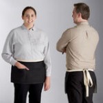 Acopa Kennett Gray Denim Waist Apron with 3 Pockets and Natural Webbing - 12 Acopa Kennett Gray Denim Waist Apron with 3 Pockets and Natural Webbing - 12