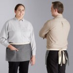 Acopa Kennett Gray Denim Waist Apron with 3 Pockets and Natural Webbing - 12 Acopa Kennett Gray Denim Waist Apron with 3 Pockets and Natural Webbing - 12
