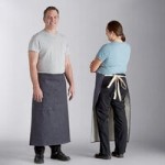Acopa Kennett Gray Denim Waist Apron with 3 Pockets and Natural Webbing - 12 Acopa Kennett Gray Denim Waist Apron with 3 Pockets and Natural Webbing - 12