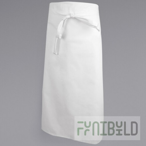 Mercer Culinary M61135WH Genesis® White Poly-Cotton 4-Sided Bistro Apron - 33