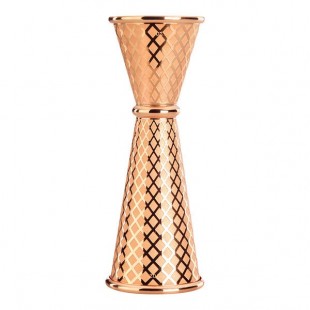 Barfly® 1 oz. & 2 oz. Copper-Plated Diamond Lattice Japanese Style Jigger M37202CP