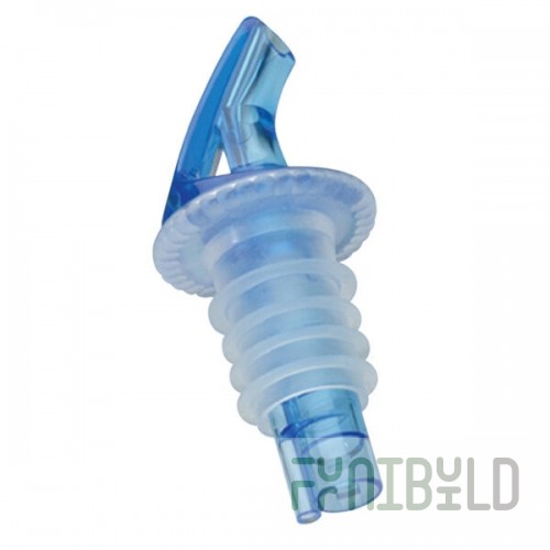 Precision Pours 999 BL Ocean Blue Free Flow Liquor Pourer - 12/Pack