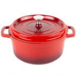 GET Heiss 2.5 Qt. Cobalt Blue Enamel Coated Cast Aluminum Round Dutch Oven with Lid CA-011-CB/BK/CC