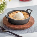 Valor 12 oz. Pre-Seasoned Mini Cast Iron Round Serving Bowl with Rustic Chestnut Finish Rubberwood Underliner Valor 12 oz. Pre-Seasoned Mini Cast Iron Round Serving Bowl with Rustic Chestnut Finish Rubberwood Underliner