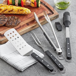 Wusthof 9069920001 4-Piece BBQ Set with Black POM Handles Wusthof 9069920001 4-Piece BBQ Set with Black POM Handles
