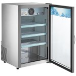 Avantco CRM-7-HC Stainless Steel Countertop Display Refrigerator with Swing Door - 4.1 Cu. Ft.
