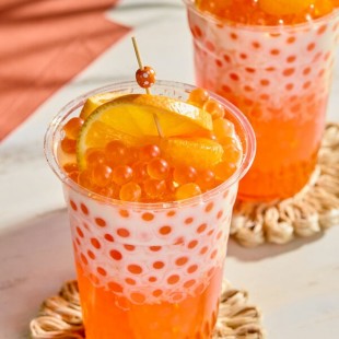 Bossen Orange Sunburst Bliss Soda Bursting Boba 7.04 lb. - 4/Case Bossen Orange Sunburst Bliss Soda Bursting Boba 7.04 lb. - 4/Case